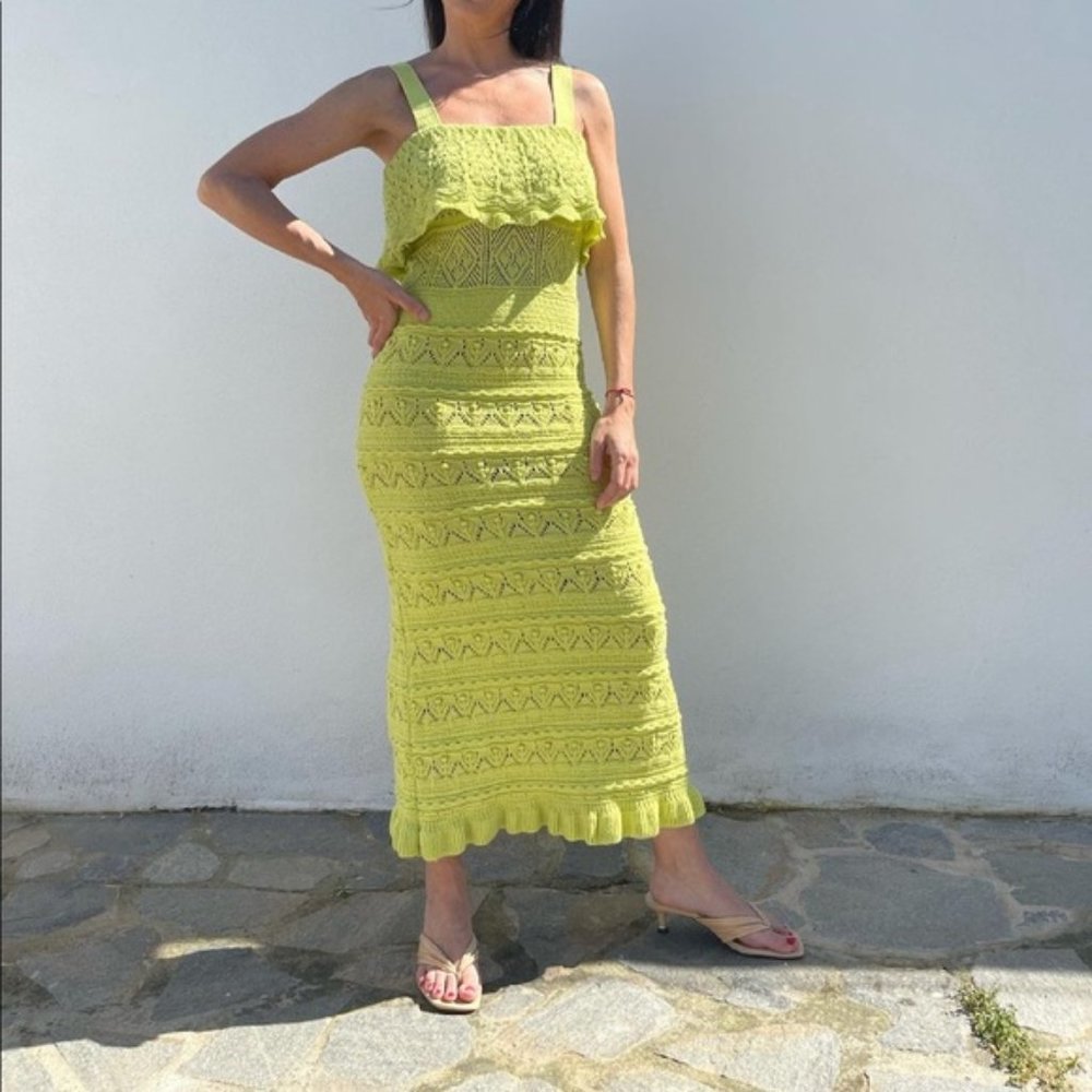 Zara long knit dress Green M - Picture 5 of 16